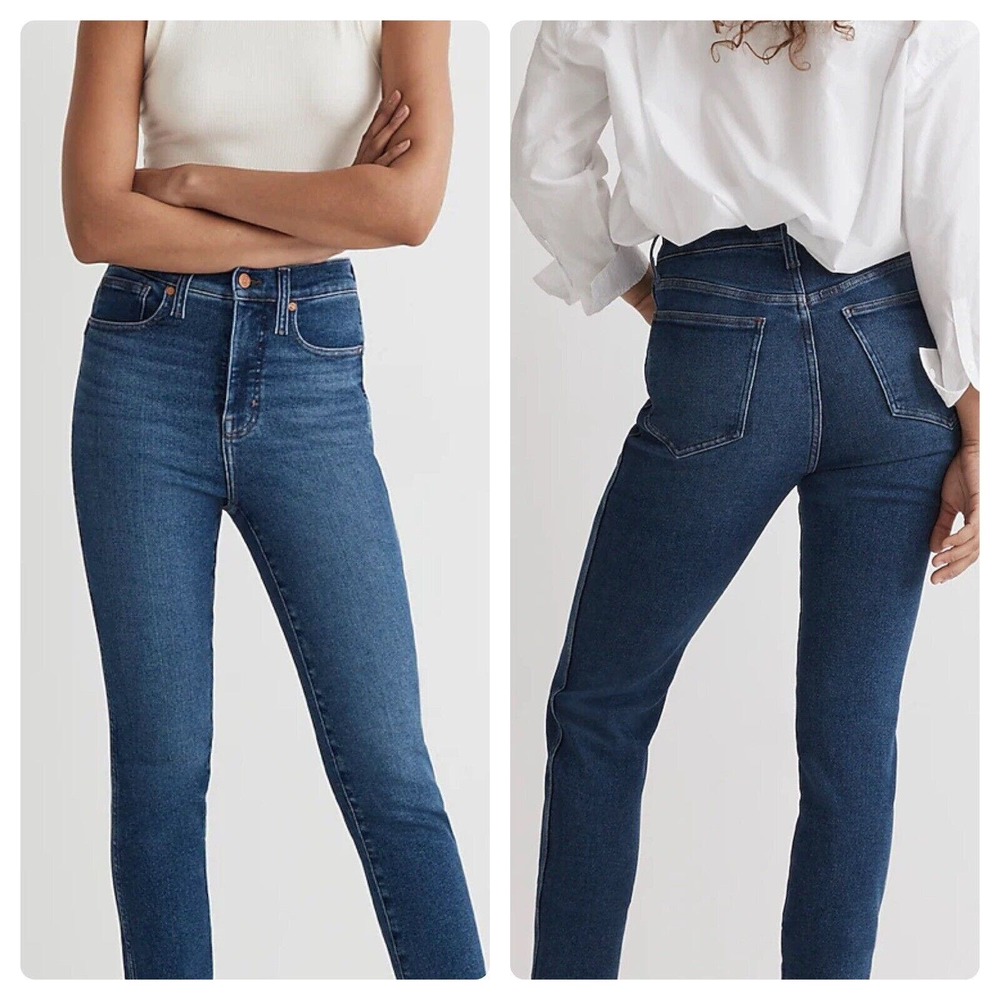 MADEWELL HIGH RISE MEDIUM WASH SLIM STRAIGHT LEG JEANS SIZE 28 MINT CONDITION!!